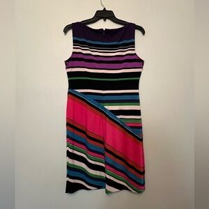 Muse Artsy Colorblock Striped Midi Dress Sheath Dress Size 12 career workwear
